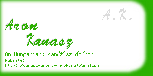 aron kanasz business card